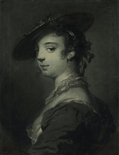 Retrato de una joven de busto (óleo sobre lienzo) de Frans van der Mijn