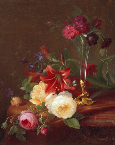 Arreglo con flores y un florero de Frants Diderik Boe
