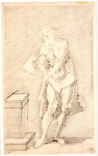 Hombre de pie con hacha de verdugo de Frantz Cleyn