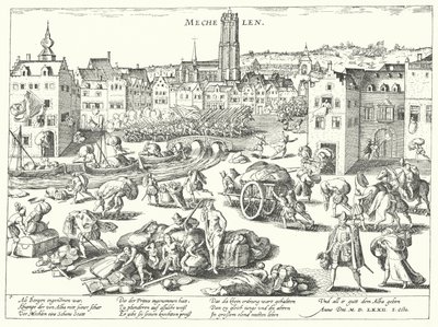 Saqueo de Malinas por los españoles de Franz (after) Hogenberg