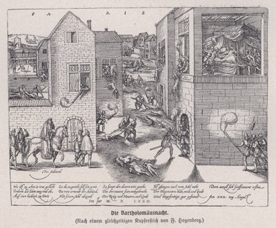 La Masacre del Día de San Bartolomé, París, Francia de Franz (after) Hogenberg