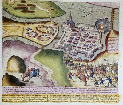 La captura de Raab por Adolf Schwarzenberg el 28/03/1598. 1653 Grabado de Franz Hogenberg (1535-1590) Cabinet des Estampes, B.N, París. de Franz (after) Hogenberg