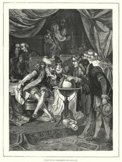 Cristóbal Colón en el campamento de Santa Fe, España de Franz (after) Kollarz