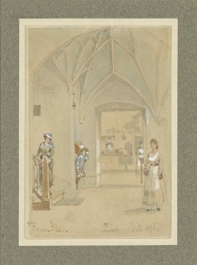 Pasillo de un Gasthaus con vista a la cocina de Franz Alt