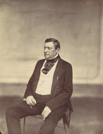 [Hombre Sentado con Chaleco Blanco y Abrigo Oscuro], 1850s-60s de Franz Antoine