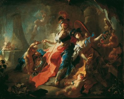 La Academia con sus atributos a los pies de Minerva de Franz Anton Maulbertsch