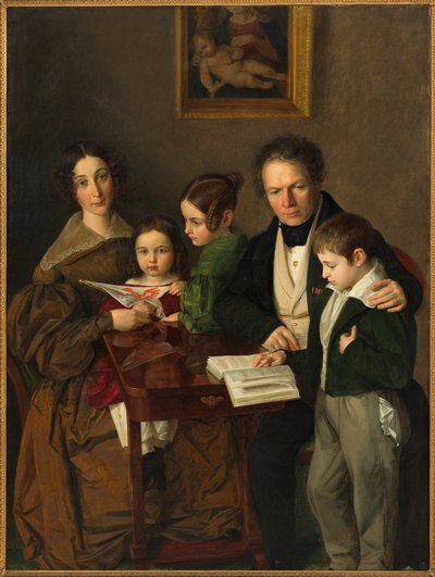 El compositor Johann Baptist Gänsbacher 1778-1844 y su familia, c.1838 de Franz Anton Stecher