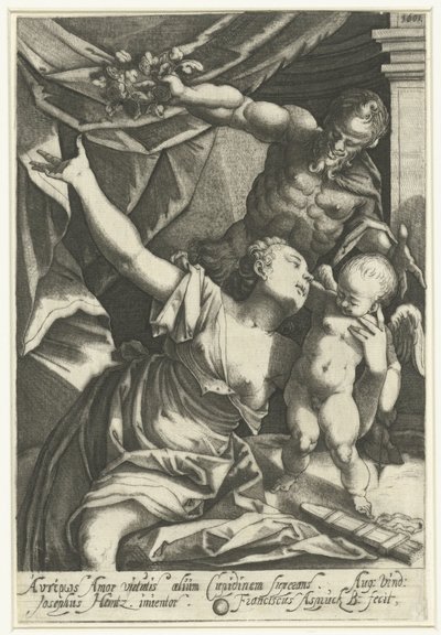 Venus en Amor met Pan Eros en Anteros de Franz Aspruck