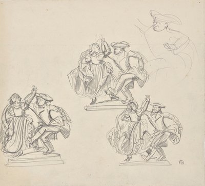 Diseños para la fuente del granjero en Neutitschein de Franz Barwig d. Ä.