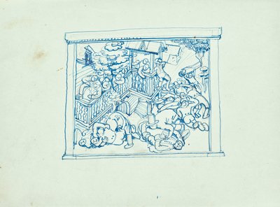 Campesinos peleando de Franz Barwig d. Ä.