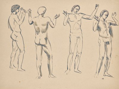 Cuatro bocetos para el locutor. de Franz Barwig d. Ä.