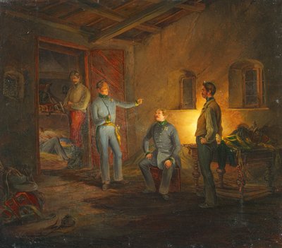 La última noche de Kopal con el coronel Schlechta en una choza campesina italiana de Franz Brudermann