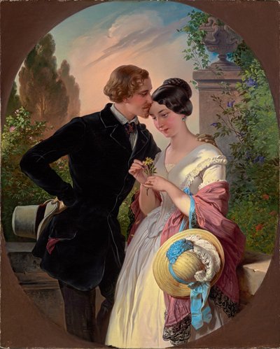 Fausto y Gretchen en el siglo XIX de Franz Dobiaschofsky