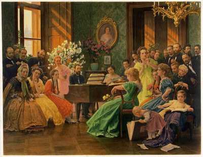Bedrich Smetana en círculo de amigos en 1865, 1923 de Franz Dvorak