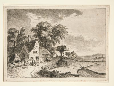 paisaje con granja de Franz Edmund Weirotter
