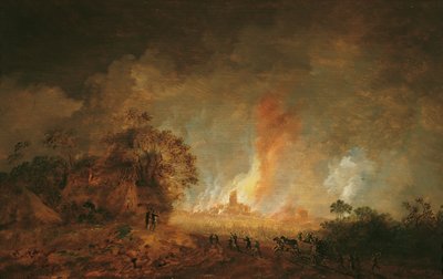gran fuego nocturno de Franz Edmund Weirotter