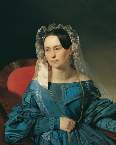 señora en vestido azul de Franz Eybl