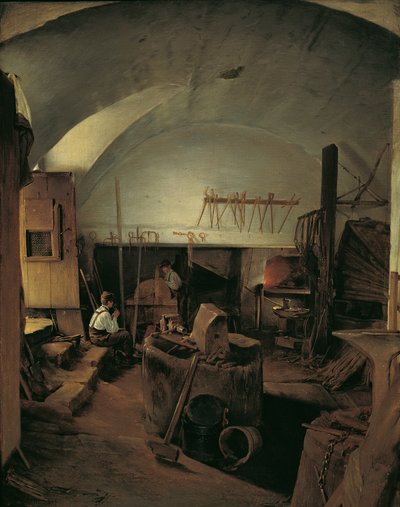 El interior de una fragua de Franz Eybl