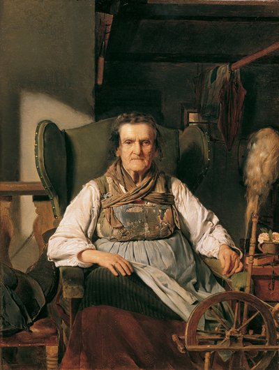 Un agricultor de Ramsau en la rueca de Franz Eybl