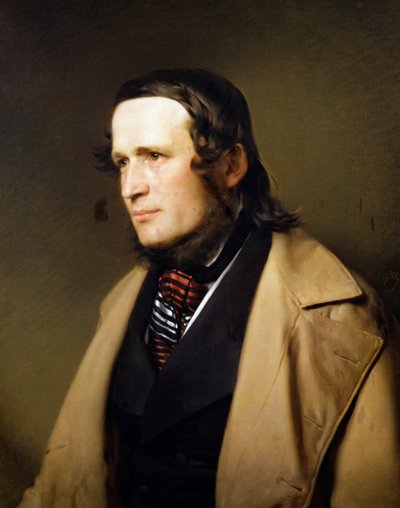 Retrato de Karl Grob, pintura de Franz Eybl (1806-1880) de Franz Eybl
