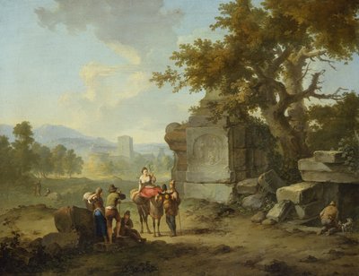 Paisaje rústico con viajeros (uno de un par) de Franz Ferg