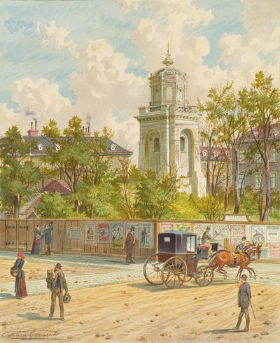 Währinger Strasse en Viena (con la torre del acueducto de Fernando) de Franz Gerasch