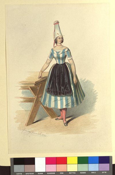 Ida Schuselka-Brüning als französische Bäuerin in "Maria die Tochter des Regiments" de Franz Gerasch