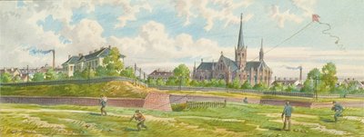Entre la línea Westbahn y Mariahilfer (vista del muro de la línea) de Franz Gerasch