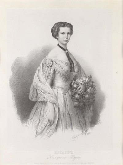 Retrato de la Emperatriz Isabel de Austria, 1853 de Franz Hanfstaengl