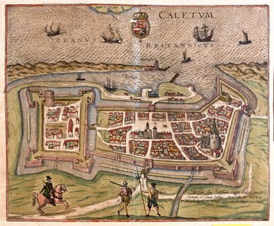 Calais, Francia: la puerta, fortaleza y llave de Francia, bajo el poder del Rey Felipe de España en 1597 de Franz Hogenberg