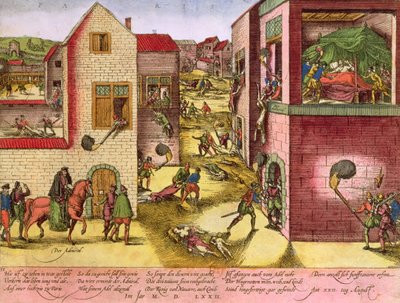 Muerte del almirante Gaspard II de Coligny (1519-72) en la masacre de San Bartolomé en 1572 de Franz Hogenberg