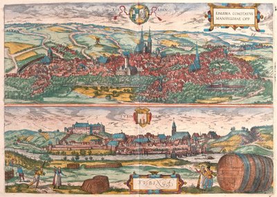 Eisleben y Tubinga, Alemania (grabado) de Franz Hogenberg