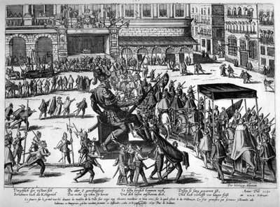 Entrada de Hercule Francois de Francia, duque de Alençon (1554-84) en Amberes, 19 de febrero de 1582 de Franz Hogenberg