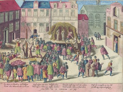 Ejecución en Brujas por quema de tres frailes por sodomía, 28 de junio de 1578 de Franz Hogenberg