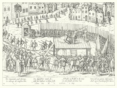 Ejecución de los condes Egmont y Horn en Bruselas, 1568 de Franz Hogenberg