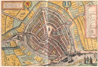 Gouda, Países Bajos (grabado) de Franz Hogenberg