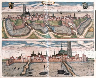 Harderwijk, el pequeño puerto en el Zuiderzee (Lago IJsselmeer), Países Bajos de Franz Hogenberg