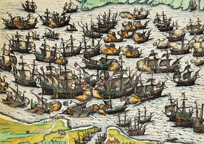 Armada invencible, grabado por Franz Hogenberg, España de Franz Hogenberg