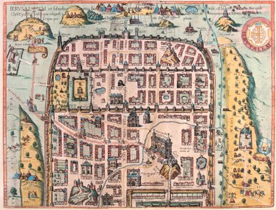 Jerusalén (hoja 1), Israel (grabado) de Franz Hogenberg