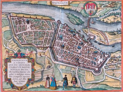 Plano de Magdeburgo (Magdeburgum), Alemania de Franz Hogenberg