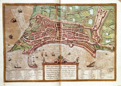 Mapa de Ancona (grabado) de Franz Hogenberg