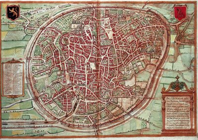 Mapa de Bruselas - Bélgica (grabado) de Franz Hogenberg