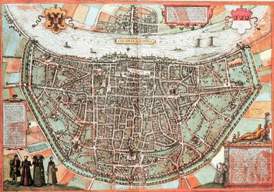 Mapa de Colonia - Alemania (grabado) de Franz Hogenberg