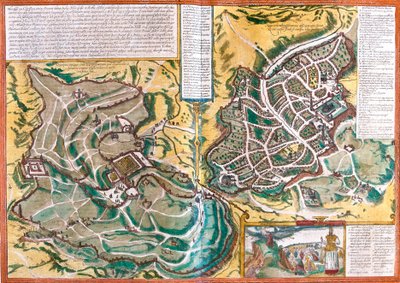 Mapa de Jerusalén, Israel de Franz Hogenberg