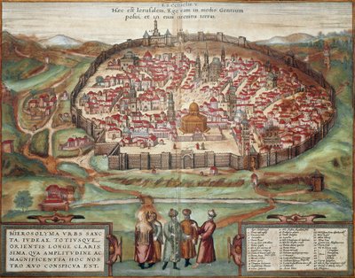 Mapa de Jerusalén (grabado) de Franz Hogenberg