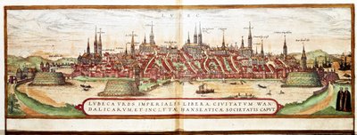 Mapa de Lubeck (grabado) de Franz Hogenberg
