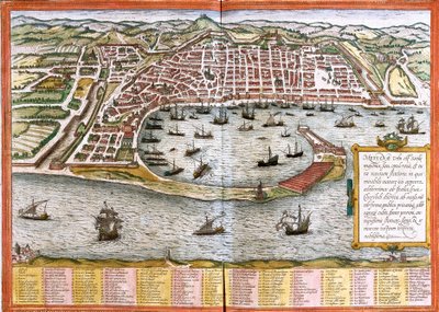 Mapa de Mesina (Messana), Italia de Franz Hogenberg