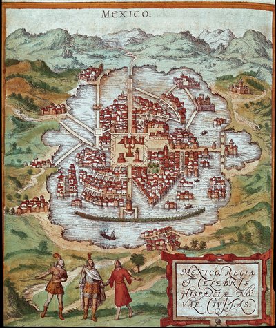 Mapa de México (grabado) de Franz Hogenberg