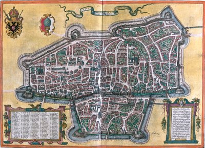 Plano de Augsburgo (Augusta Vindelicorum), Alemania de Franz Hogenberg