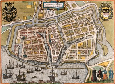 Plano de Emden (Emuda), Alemania de Franz Hogenberg